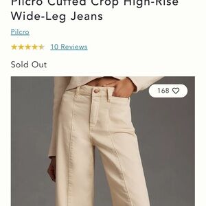 Pilcro Cream Ankle Cropped Jeans